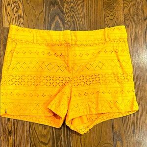 Bright Yellow Eyelet Shorts